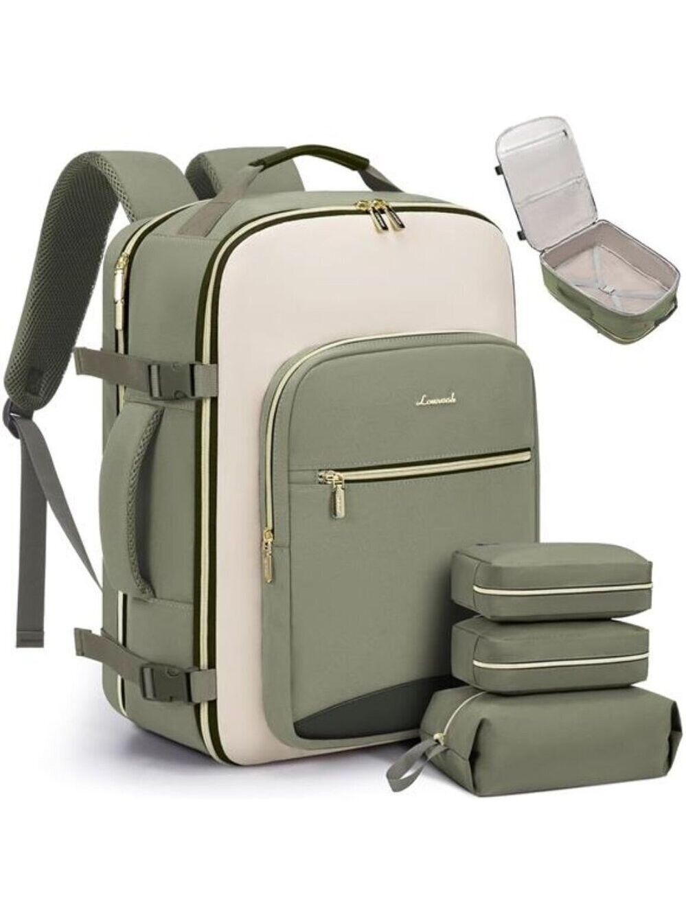 40L Travel Backpack Airline Approved Waterproof Bag with Packing Cubes